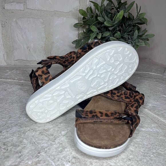 Wonder Nation Leopard print Bow Flatform Sandal girls sz 2 - Picture 6 of 6